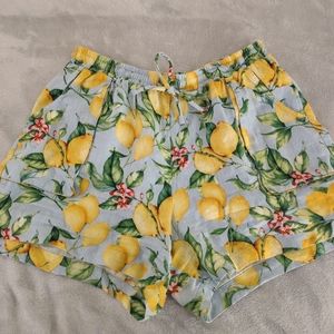 For Cynthia lemon linen blend shorts
